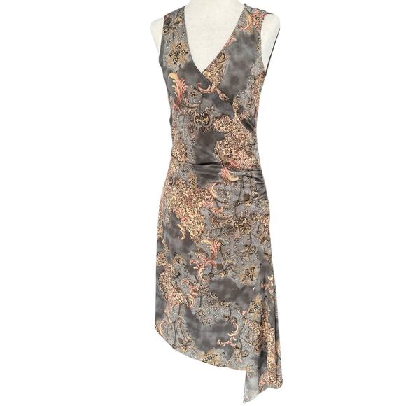 Y2K Vintage Wrap Dress Womens SM Floral Midi Party Whimsigoth Fairy Assymetrical - Picture 1 of 10